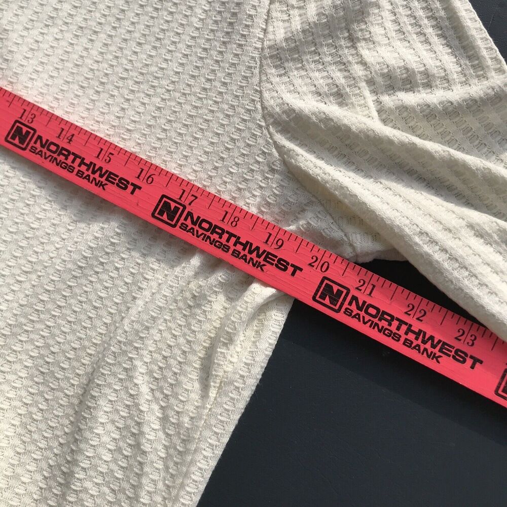 Chaser size XXL cream v neck waffle thermal wide cuff tunic top - Picture 9 of 9